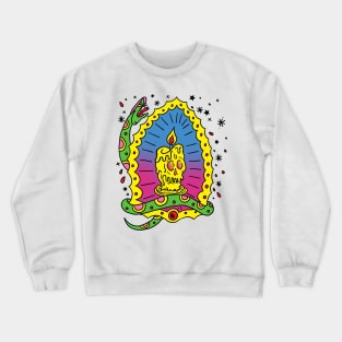 snake and skull candle tattoo Crewneck Sweatshirt